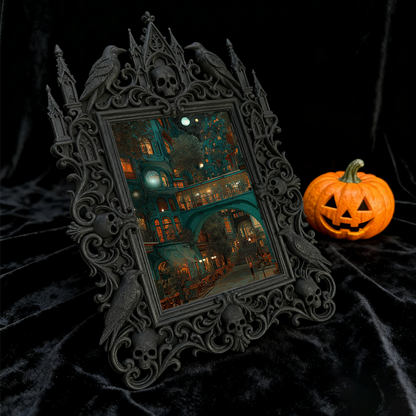 Collector’s Gothic Dark-style Photo Frame | Vampire Cosplay Cape Shop Display, Photo Ornament, Wall/Table Dual-use, High-gloss Frame