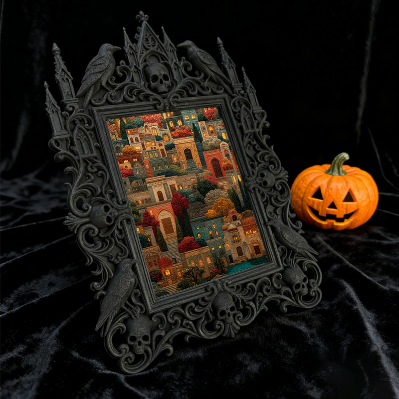 Artisanal Gothic Dark-style Photo Frame | Witchy Herbal Infusion Bar Decor, Photo Ornament, Dual-use Display, Practical Frame