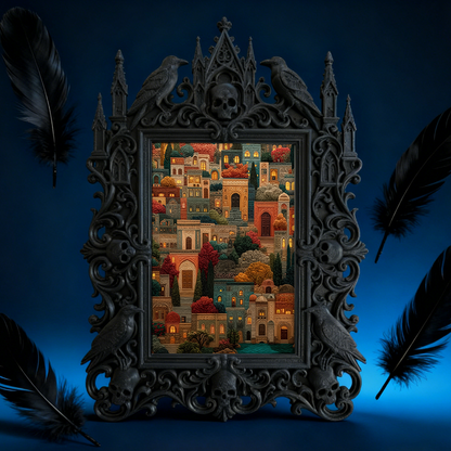 Artisanal Gothic Dark-style Photo Frame | Witchy Herbal Infusion Bar Decor, Photo Ornament, Dual-use Display, Practical Frame