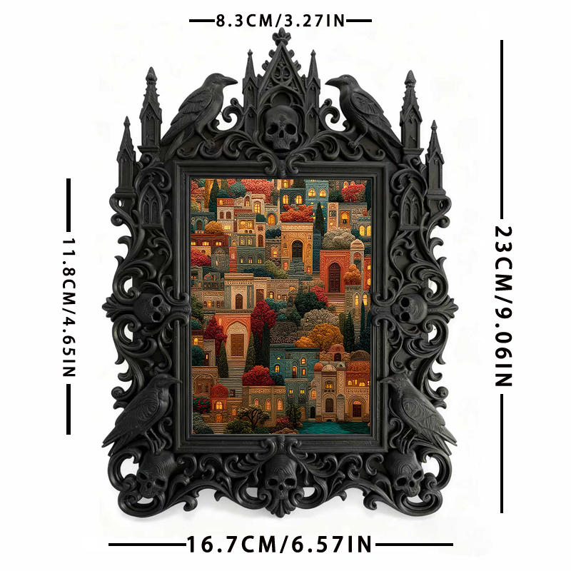 Artisanal Gothic Dark-style Photo Frame | Witchy Herbal Infusion Bar Decor, Photo Ornament, Dual-use Display, Practical Frame