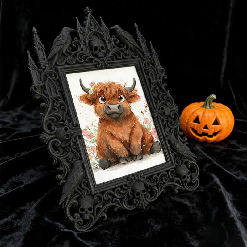 Rebellious Gothic Dark-style Photo Frame | Gothic Body Piercing Studio Decor, Photo Ornament, Wall-mountable & Tabletop, Industrial Frame