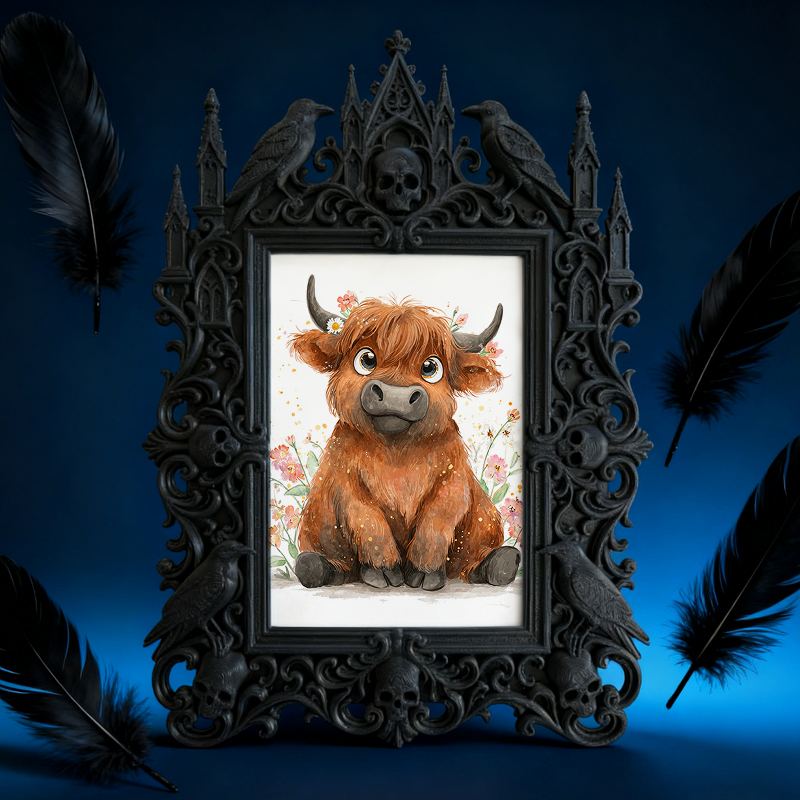 Rebellious Gothic Dark-style Photo Frame | Gothic Body Piercing Studio Decor, Photo Ornament, Wall-mountable & Tabletop, Industrial Frame