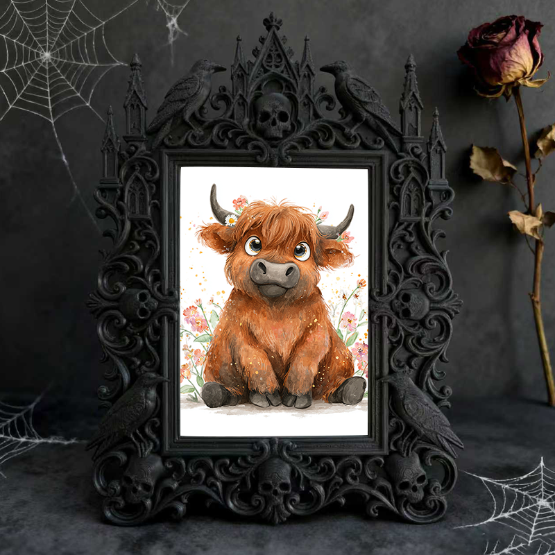 Rebellious Gothic Dark-style Photo Frame | Gothic Body Piercing Studio Decor, Photo Ornament, Wall-mountable & Tabletop, Industrial Frame