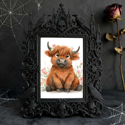 Rebellious Gothic Dark-style Photo Frame | Gothic Body Piercing Studio Decor, Photo Ornament, Wall-mountable & Tabletop, Industrial Frame
