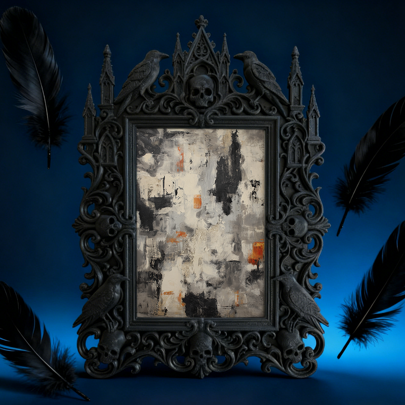 Collector’s Gothic Dark-style Photo Frame | Dark Fantasy Dice Collection Shop Decor, Photo Ornament, Wall-mountable & Tabletop, Collectible 