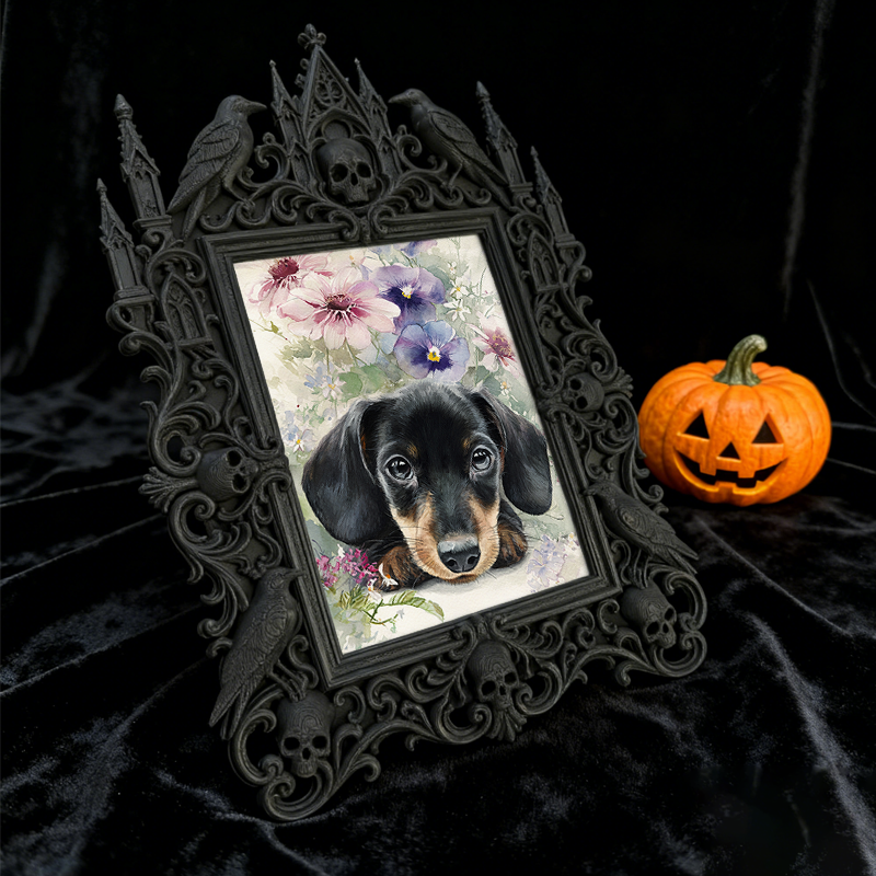 Edgy Gothic Dark-style Photo Frame | Gothic Handmade Incense Shop Decor, Photo Ornament, Dual-use Display, Non-toxic Frame