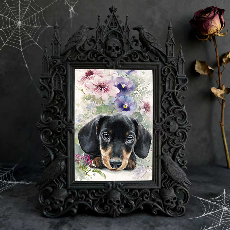 Edgy Gothic Dark-style Photo Frame | Gothic Handmade Incense Shop Decor, Photo Ornament, Dual-use Display, Non-toxic Frame