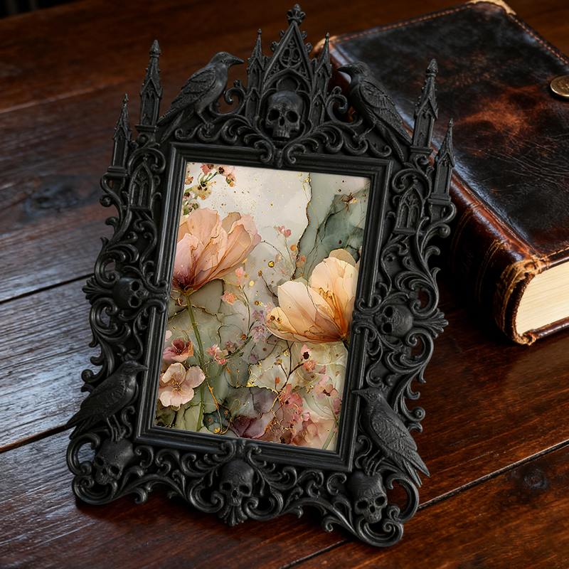 Rebellious Gothic Dark-style Photo Frame | Gothic Basement Workshop Decor, Photo Ornament, Wall/Table Dual-use, Moisture-proof Frame