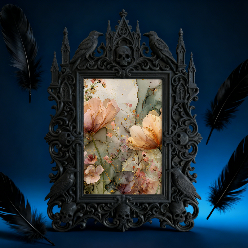 Rebellious Gothic Dark-style Photo Frame | Gothic Basement Workshop Decor, Photo Ornament, Wall/Table Dual-use, Moisture-proof Frame
