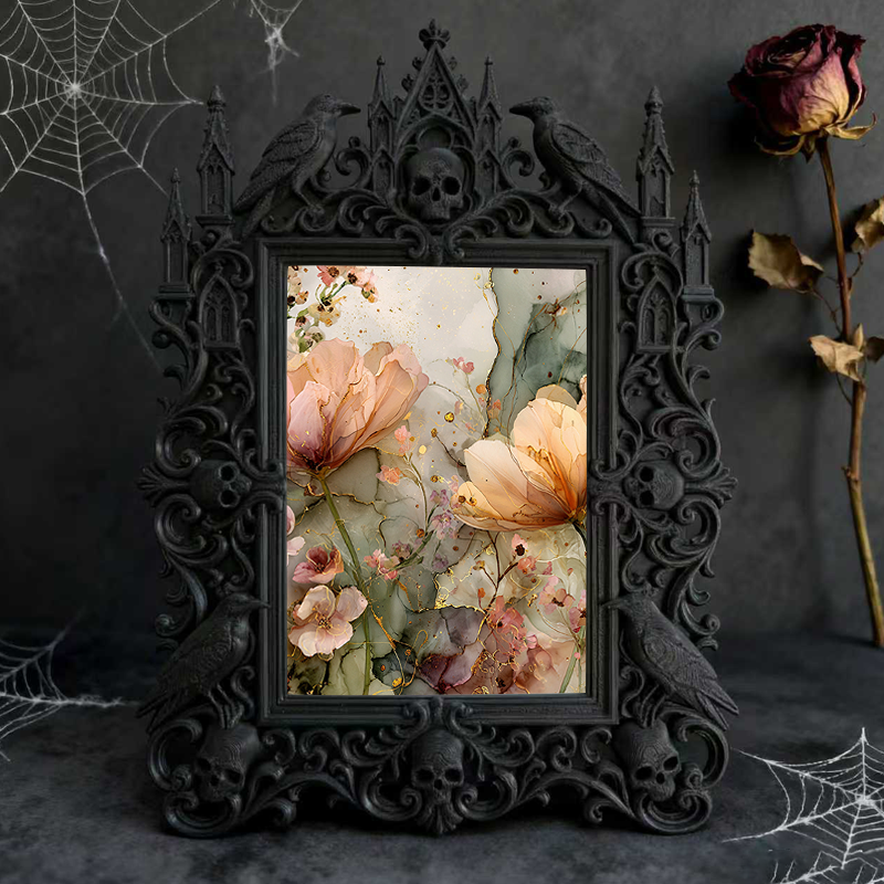 Rebellious Gothic Dark-style Photo Frame | Gothic Basement Workshop Decor, Photo Ornament, Wall/Table Dual-use, Moisture-proof Frame