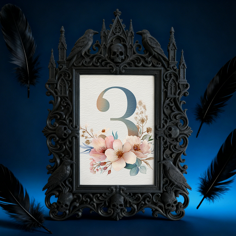 Edgy Gothic Dark-style Photo Frame | Dark Dried Botanical Shop Decor, Photo Ornament, Wall-mountable & Tabletop, Natural Frame