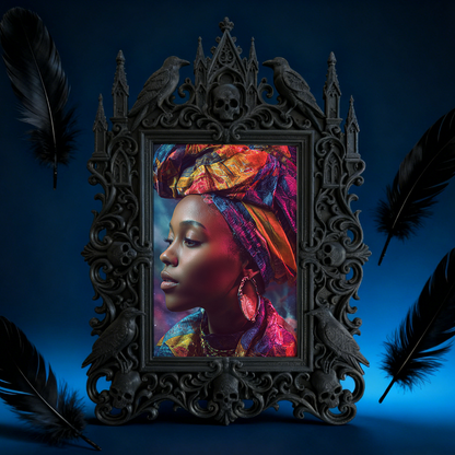 Artisanal Gothic Dark-style Photo Frame | Witchy Spell Candle Shop Decor, Photo Ornament, Dual-use Display, Sturdy Frame