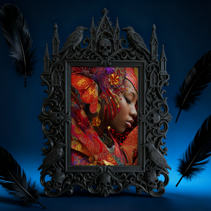 Rebellious Gothic Dark-style Photo Frame | Gothic Pet Bandana Handmade Shop Decor, Photo Ornament, Wall-mountable & Tabletop, Cute Frame