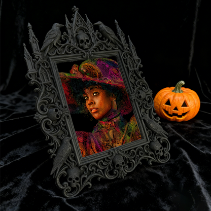 Sophisticated Gothic Dark-style Photo Frame | Haunted House Ticket Booth Decor, Photo Ornament, Wall/Table Dual-use, Durable Frame
