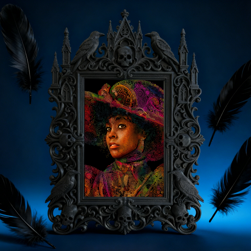 Sophisticated Gothic Dark-style Photo Frame | Haunted House Ticket Booth Decor, Photo Ornament, Wall/Table Dual-use, Durable Frame
