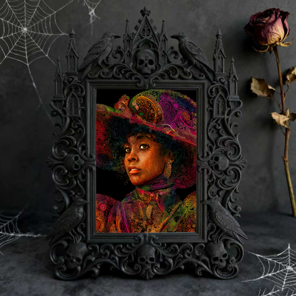 Sophisticated Gothic Dark-style Photo Frame | Haunted House Ticket Booth Decor, Photo Ornament, Wall/Table Dual-use, Durable Frame