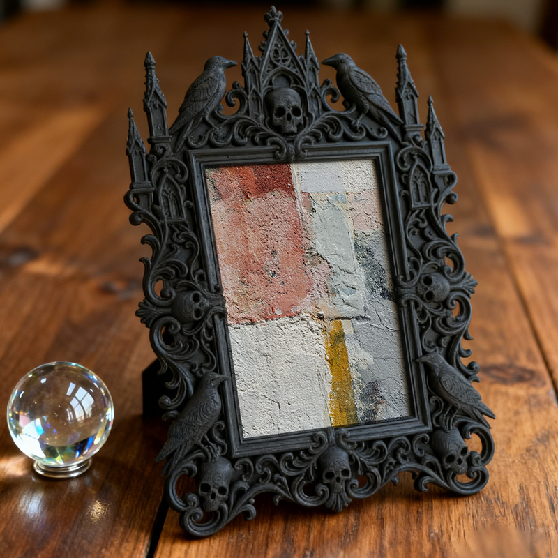 Edgy Gothic Dark-style Photo Frame | Gothic Candle Holder Display Shop Decor, Photo Ornament, Dual-use Display, Simple Frame