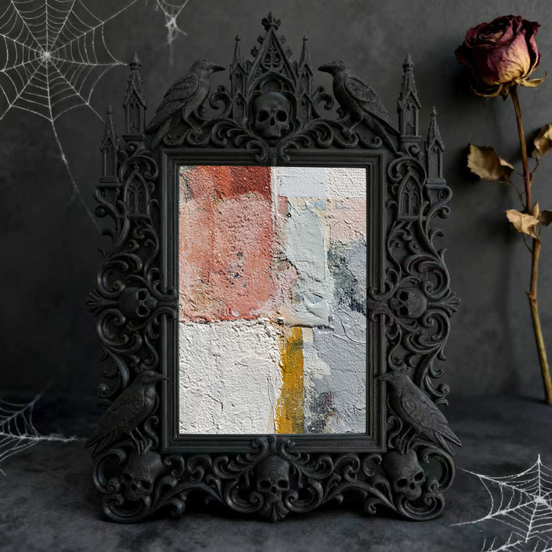 Edgy Gothic Dark-style Photo Frame | Gothic Candle Holder Display Shop Decor, Photo Ornament, Dual-use Display, Simple Frame