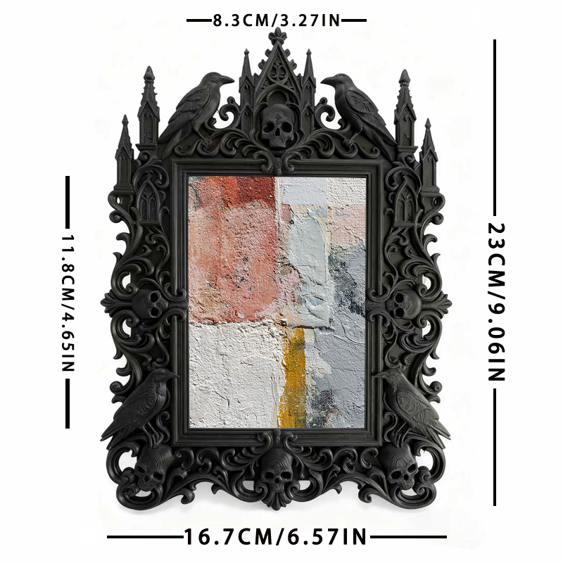 Edgy Gothic Dark-style Photo Frame | Gothic Candle Holder Display Shop Decor, Photo Ornament, Dual-use Display, Simple Frame