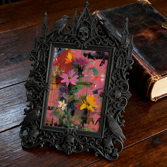 Rebellious Gothic Dark-style Photo Frame | Gothic Vintage Film Projector Shop Decor, Photo Ornament, Wall/Table Dual-use, Nostalgic Frame