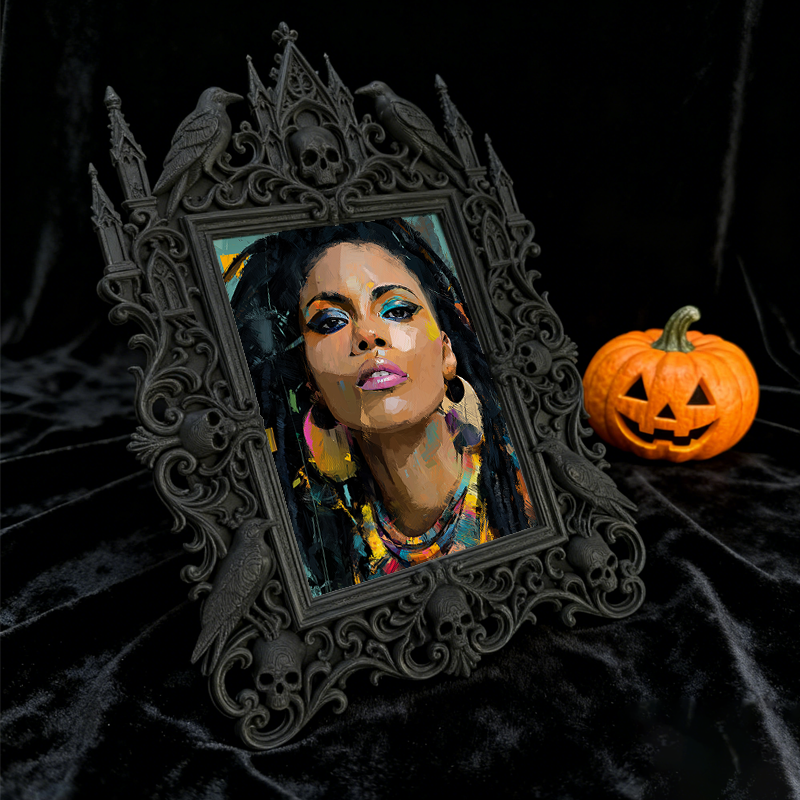 Sophisticated Gothic Dark-style Photo Frame | Horror Themed Candy Shop Decor, Photo Ornament, Wall-mountable & Tabletop, Food-safe Frame