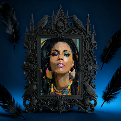 Sophisticated Gothic Dark-style Photo Frame | Horror Themed Candy Shop Decor, Photo Ornament, Wall-mountable & Tabletop, Food-safe Frame