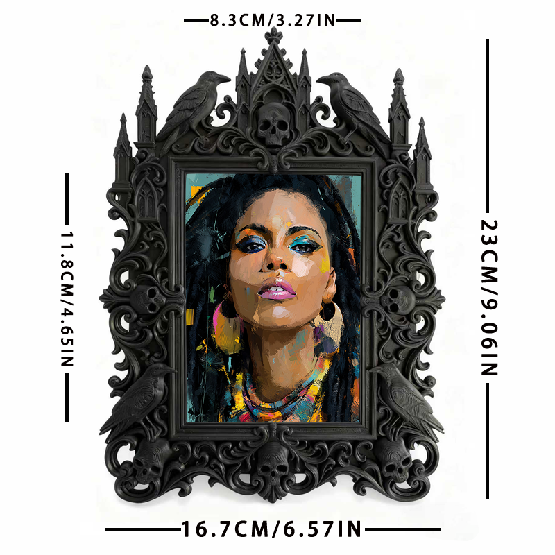 Sophisticated Gothic Dark-style Photo Frame | Horror Themed Candy Shop Decor, Photo Ornament, Wall-mountable & Tabletop, Food-safe Frame