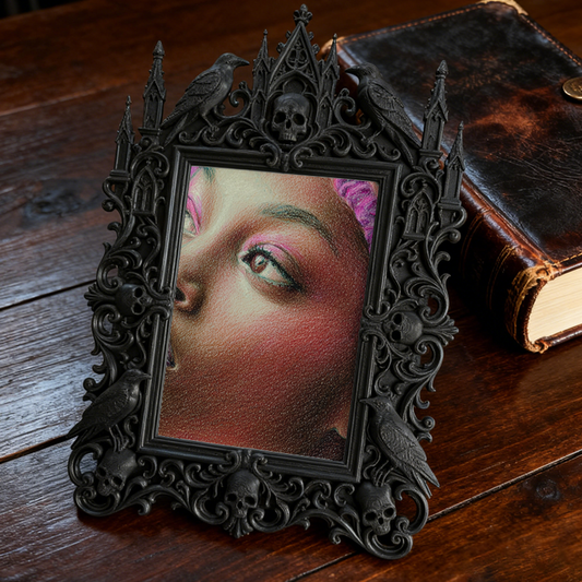 Collector’s Gothic Dark-style Photo Frame | Vampire LARP Sword Shop Decor, Photo Ornament, Dual-use Display, Realistic Frame