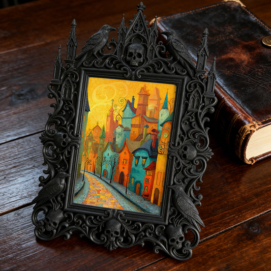 Rebellious Gothic Dark-style Photo Frame | Gothic Vintage Motorcycle Shop Decor, Photo Ornament, Wall-mountable & Tabletop, Heavy-duty Frame