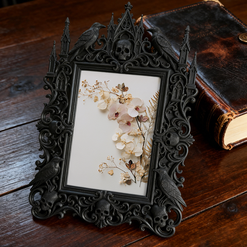 Sophisticated Gothic Dark-style Photo Frame | Paranormal Podcast Live Event Decor, Photo Ornament, Wall/Table Dual-use, Brandable Frame