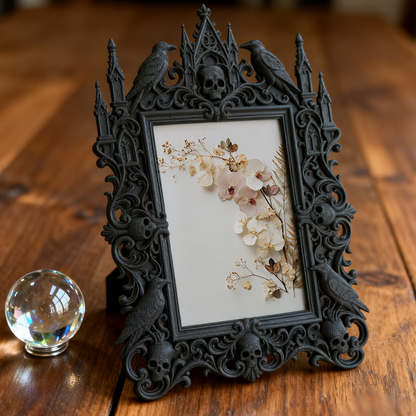 Sophisticated Gothic Dark-style Photo Frame | Paranormal Podcast Live Event Decor, Photo Ornament, Wall/Table Dual-use, Brandable Frame