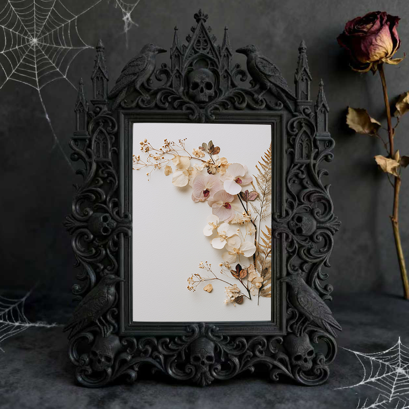 Sophisticated Gothic Dark-style Photo Frame | Paranormal Podcast Live Event Decor, Photo Ornament, Wall/Table Dual-use, Brandable Frame