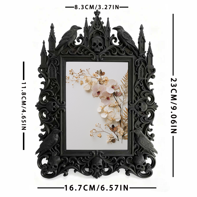 Sophisticated Gothic Dark-style Photo Frame | Paranormal Podcast Live Event Decor, Photo Ornament, Wall/Table Dual-use, Brandable Frame
