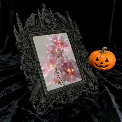 Collector’s Gothic Dark-style Photo Frame | Dark Fairy Tale Doll Shop Decor, Photo Ornament, Wall-mountable & Tabletop, Whimsical Frame