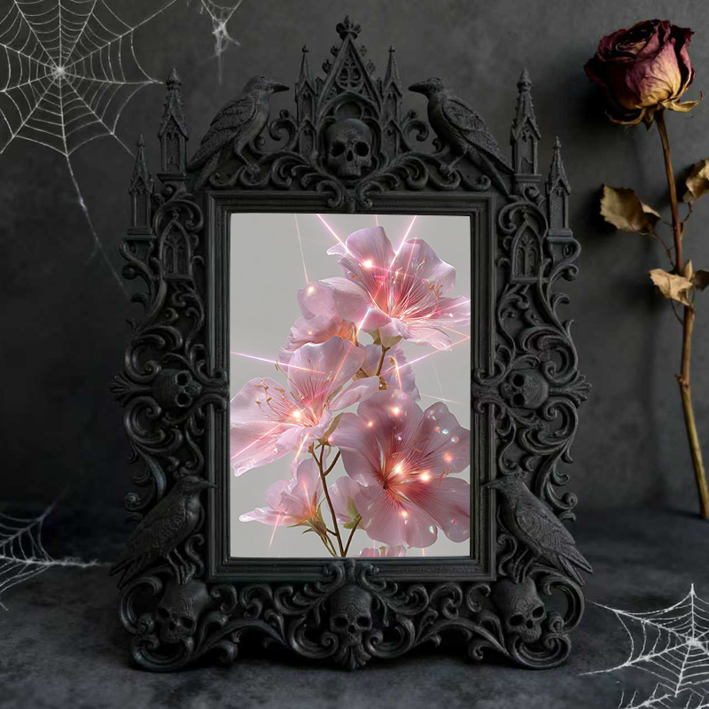 Collector’s Gothic Dark-style Photo Frame | Dark Fairy Tale Doll Shop Decor, Photo Ornament, Wall-mountable & Tabletop, Whimsical Frame