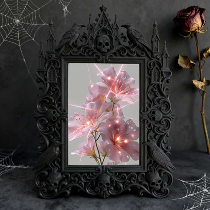 Collector’s Gothic Dark-style Photo Frame | Dark Fairy Tale Doll Shop Decor, Photo Ornament, Wall-mountable & Tabletop, Whimsical Frame