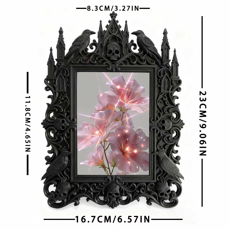 Collector’s Gothic Dark-style Photo Frame | Dark Fairy Tale Doll Shop Decor, Photo Ornament, Wall-mountable & Tabletop, Whimsical Frame