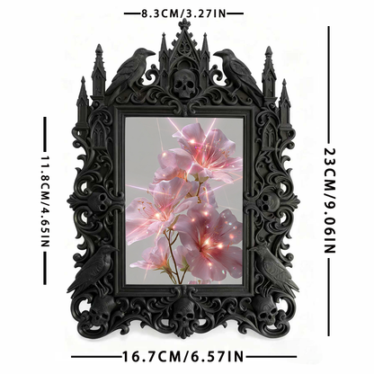 Collector’s Gothic Dark-style Photo Frame | Dark Fairy Tale Doll Shop Decor, Photo Ornament, Wall-mountable & Tabletop, Whimsical Frame