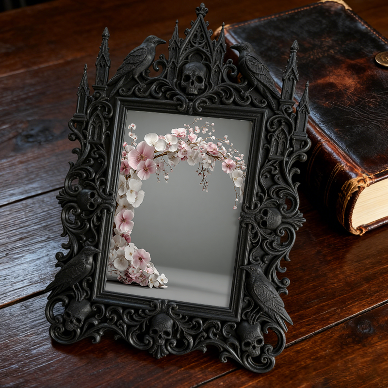 Edgy Gothic Dark-style Photo Frame | Gothic Handmade Bath Bomb Shop Decor, Photo Ornament, Dual-use Display, Clean Frame