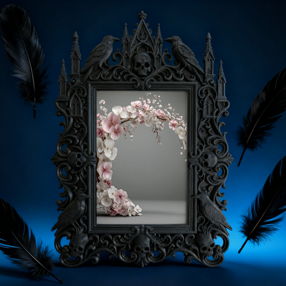 Edgy Gothic Dark-style Photo Frame | Gothic Handmade Bath Bomb Shop Decor, Photo Ornament, Dual-use Display, Clean Frame