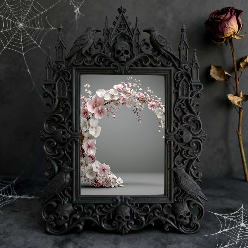 Edgy Gothic Dark-style Photo Frame | Gothic Handmade Bath Bomb Shop Decor, Photo Ornament, Dual-use Display, Clean Frame