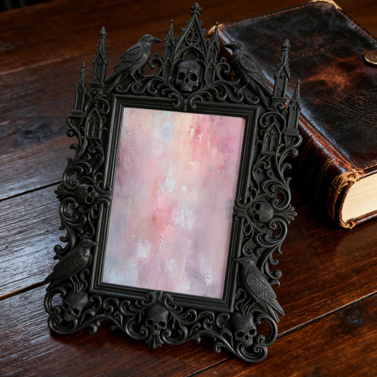 Artisanal Gothic Dark-style Photo Frame | Witchy Herbal Soap Shop Decor, Photo Ornament, Wall-mountable & Tabletop, Relaxing Frame