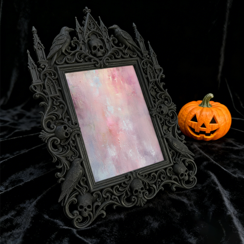 Artisanal Gothic Dark-style Photo Frame | Witchy Herbal Soap Shop Decor, Photo Ornament, Wall-mountable & Tabletop, Relaxing Frame