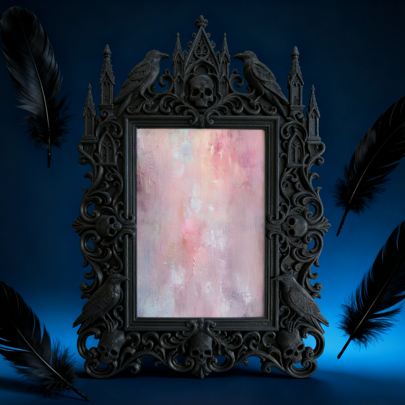 Artisanal Gothic Dark-style Photo Frame | Witchy Herbal Soap Shop Decor, Photo Ornament, Wall-mountable & Tabletop, Relaxing Frame