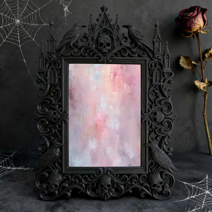 Artisanal Gothic Dark-style Photo Frame | Witchy Herbal Soap Shop Decor, Photo Ornament, Wall-mountable & Tabletop, Relaxing Frame