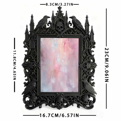 Artisanal Gothic Dark-style Photo Frame | Witchy Herbal Soap Shop Decor, Photo Ornament, Wall-mountable & Tabletop, Relaxing Frame