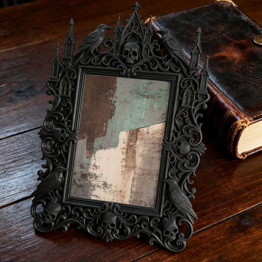 Rebellious Gothic Dark-style Photo Frame | Gothic Kids’ Witch Costume Room Decor, Photo Ornament, Wall/Table Dual-use, Child-safe Frame