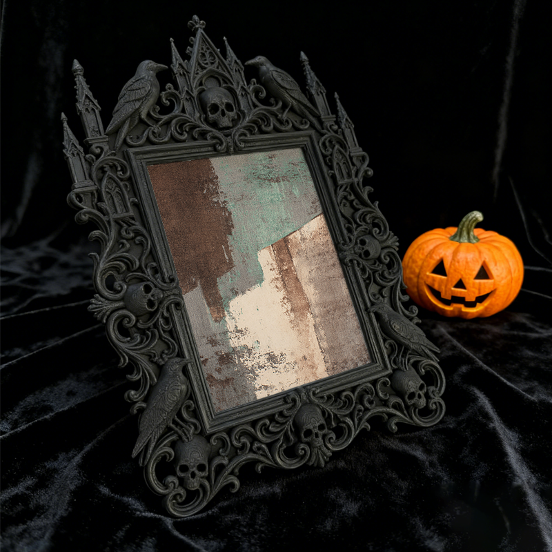 Rebellious Gothic Dark-style Photo Frame | Gothic Kids’ Witch Costume Room Decor, Photo Ornament, Wall/Table Dual-use, Child-safe Frame