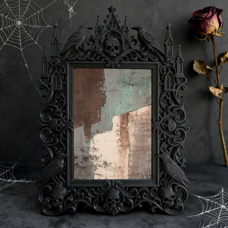 Rebellious Gothic Dark-style Photo Frame | Gothic Kids’ Witch Costume Room Decor, Photo Ornament, Wall/Table Dual-use, Child-safe Frame