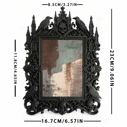 Rebellious Gothic Dark-style Photo Frame | Gothic Kids’ Witch Costume Room Decor, Photo Ornament, Wall/Table Dual-use, Child-safe Frame